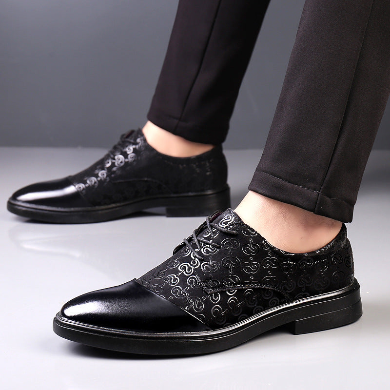 Chaussures en cuir pointu-orteil de style britannique pour hommes