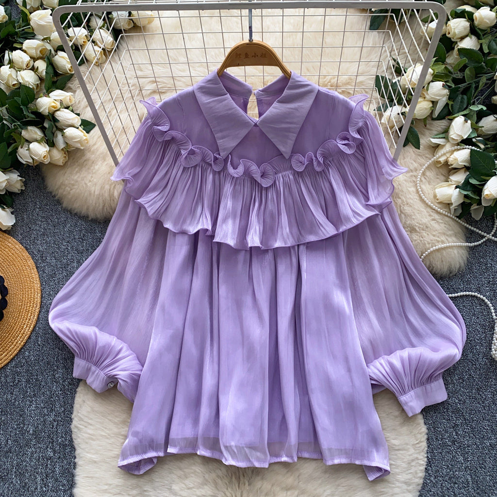 Blouse respirante respirante en couleur solide pour femmes