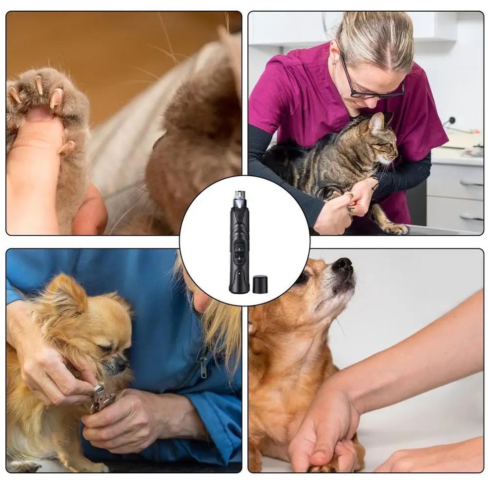 Clippers à ongles de chien éclairé 2-Speed Rechargeable Dog Grinder Paws Painless Grooming & S