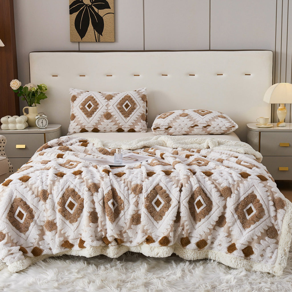 Couverture d'agneau Jacquard style bohème