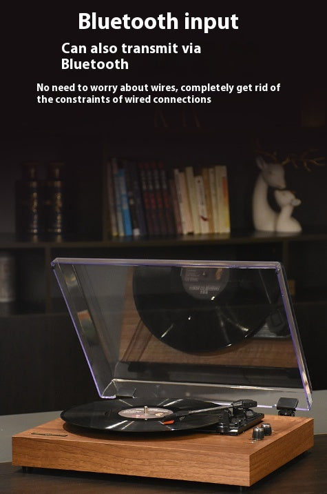 Lecteur d'enregistrement de vinyle Retro Bluetooth Audio intégré vieux jeu Phonograph Disc Piezoel