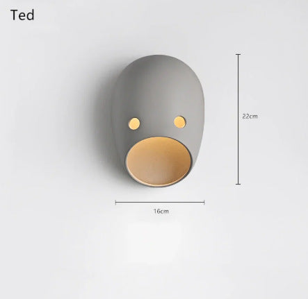 Personnalité Masque Lampe murale Lumière LED créative pour les chambres d'hôtes