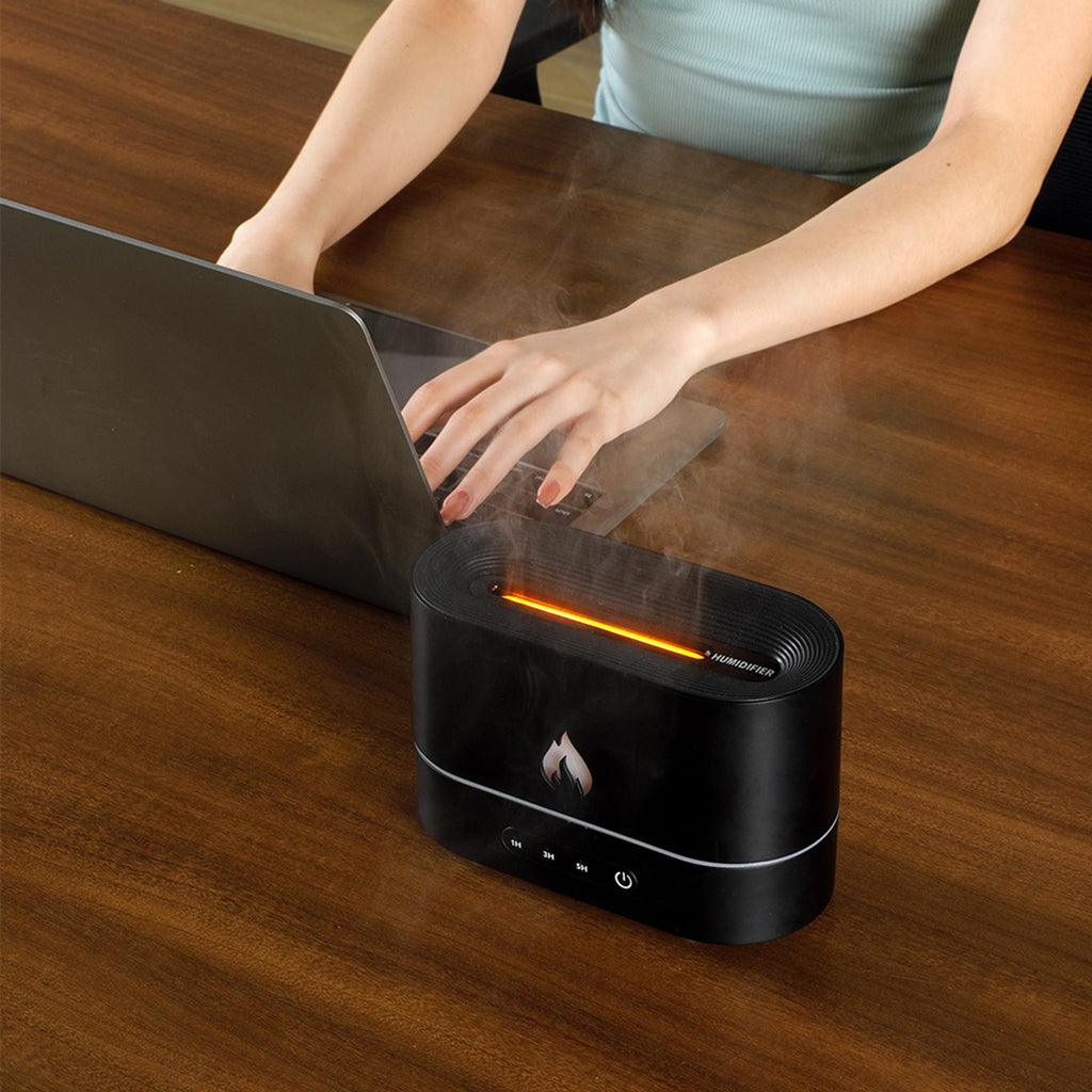 Siming Flame Aromatherapy Machine Accueil Chambre à coucher Atmosphère silencieuse Humidificateur de lumière Flame Di