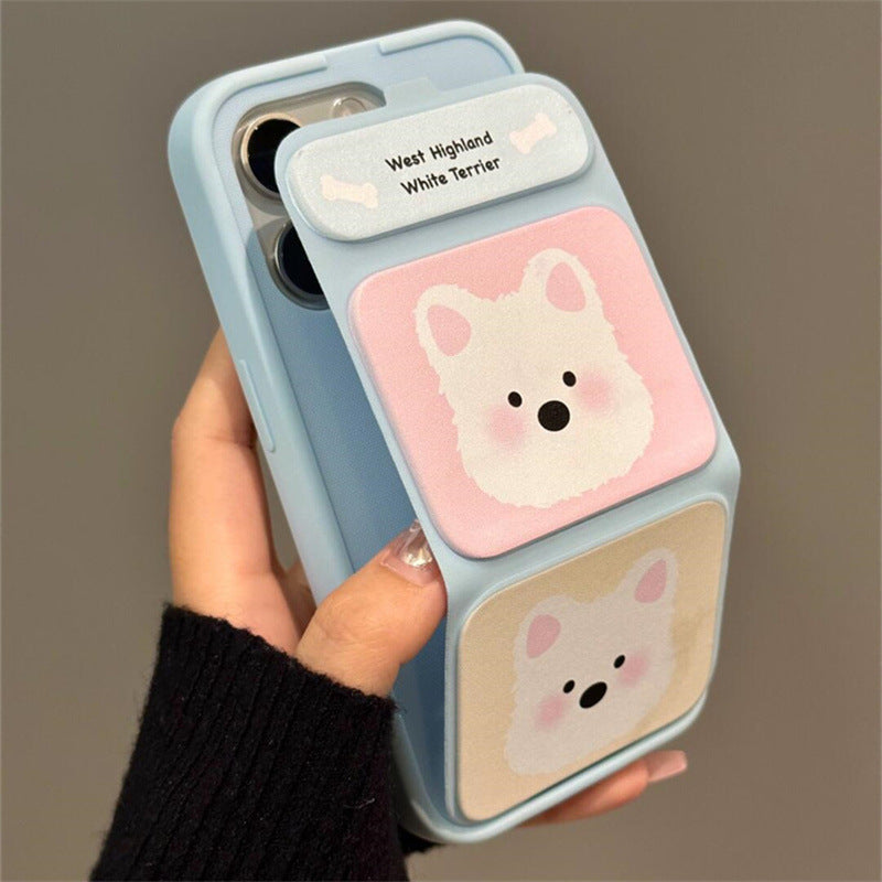 Cartoon Blush West Highland Coque de téléphone pliant