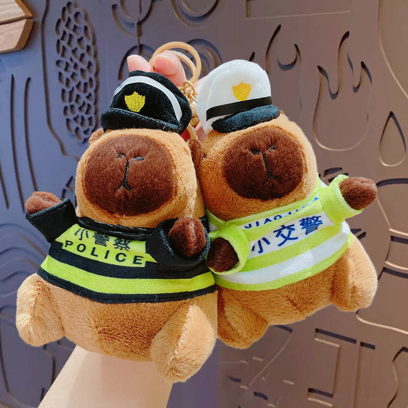 Cartoon Plush Capybara Porte-clés à bulles