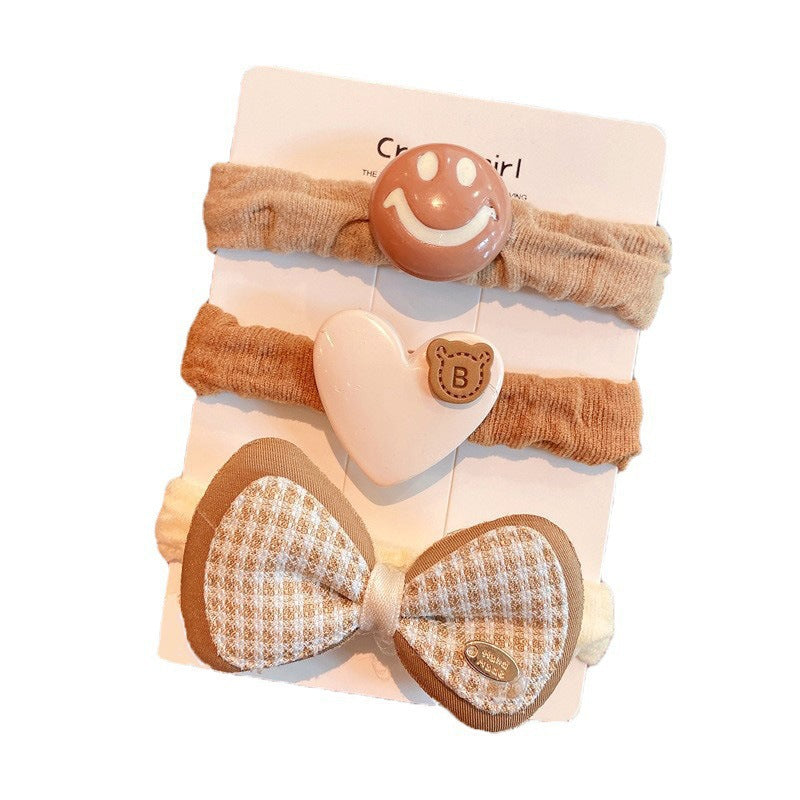 Lait Coffee-colored Little Bear Tie pour les filles doux sur les cheveux