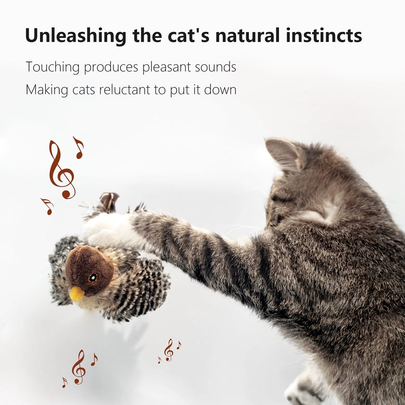 Jouets interactifs pour chats Simulation électrique en peluche d'oiseaux Chats animaux Jouets de location avec Fe