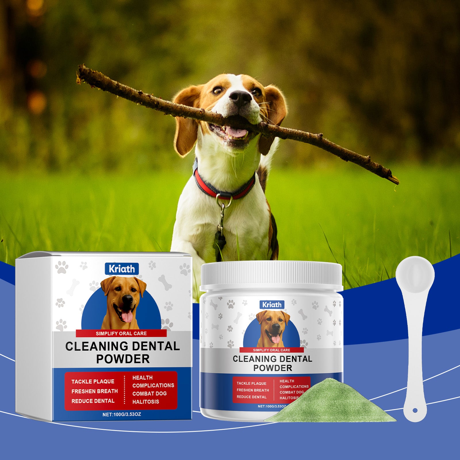 Poudre de nettoyage de dents de chien