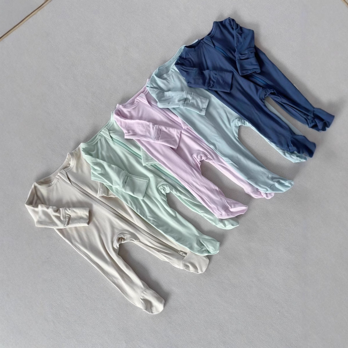 Bébé pied Zip-up Romper Onesie
