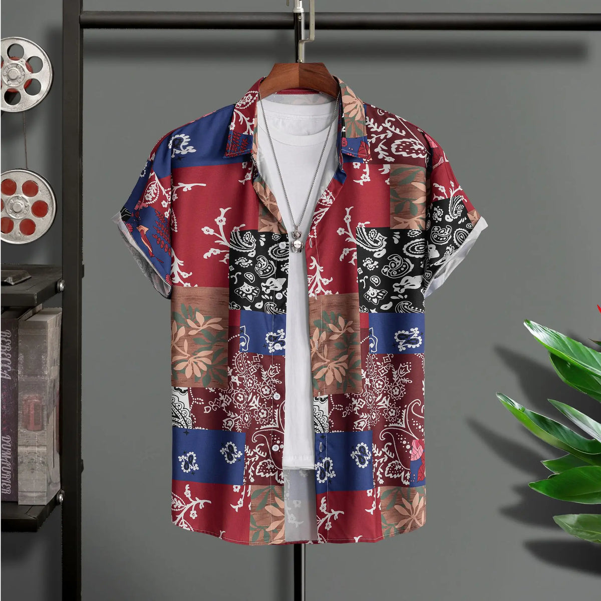 Chemise homme manches courtes Impression numérique 3D Hawaiian Trendy Cardigan Shirt