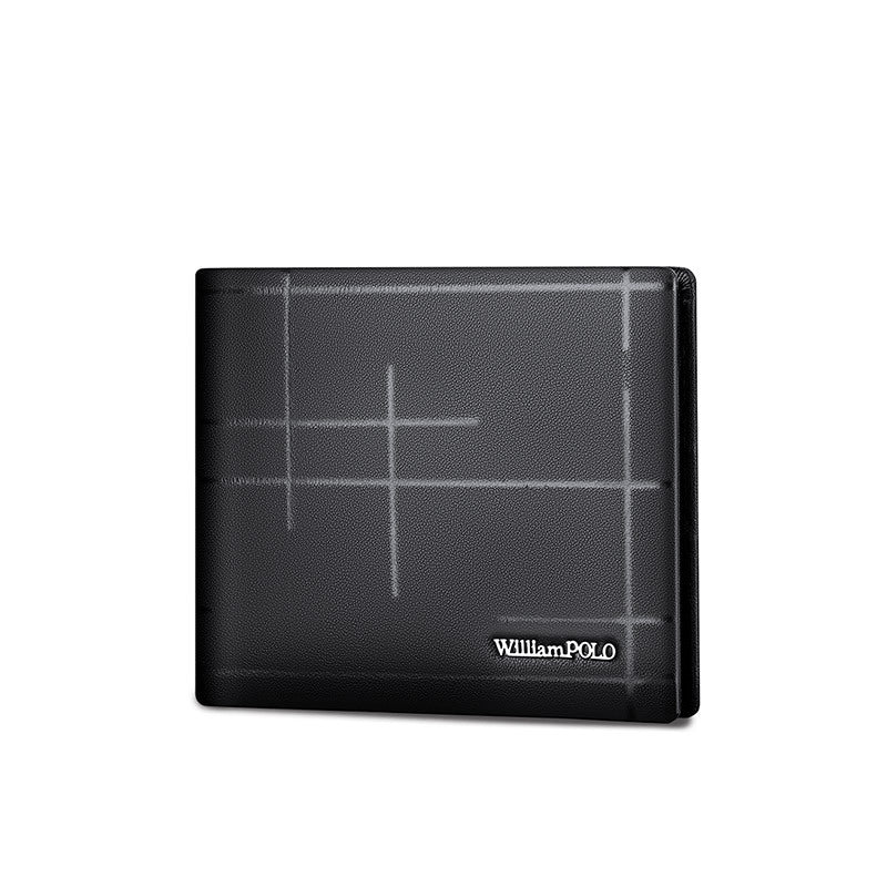 Portefeuille Hommes cartes multiples fentes Cowhide argent