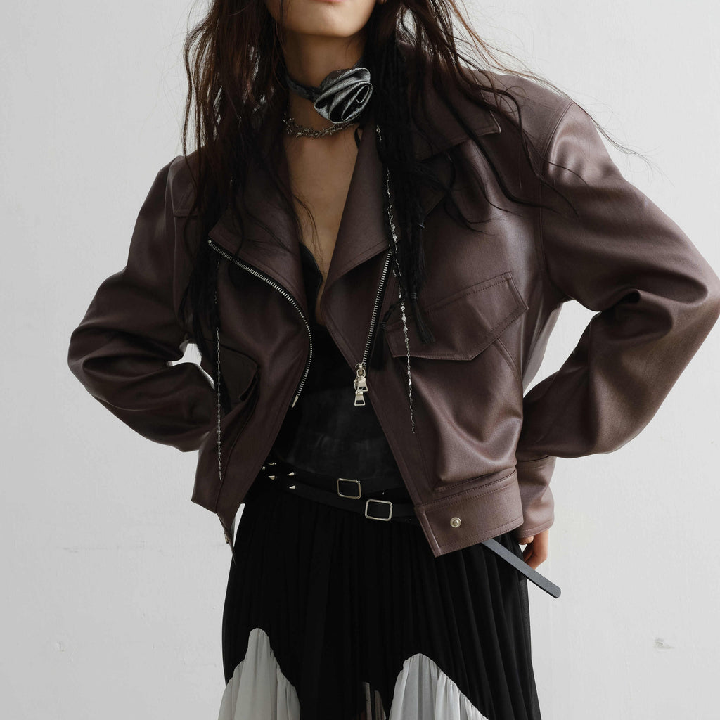Manteau de veste en cuir PU amovible