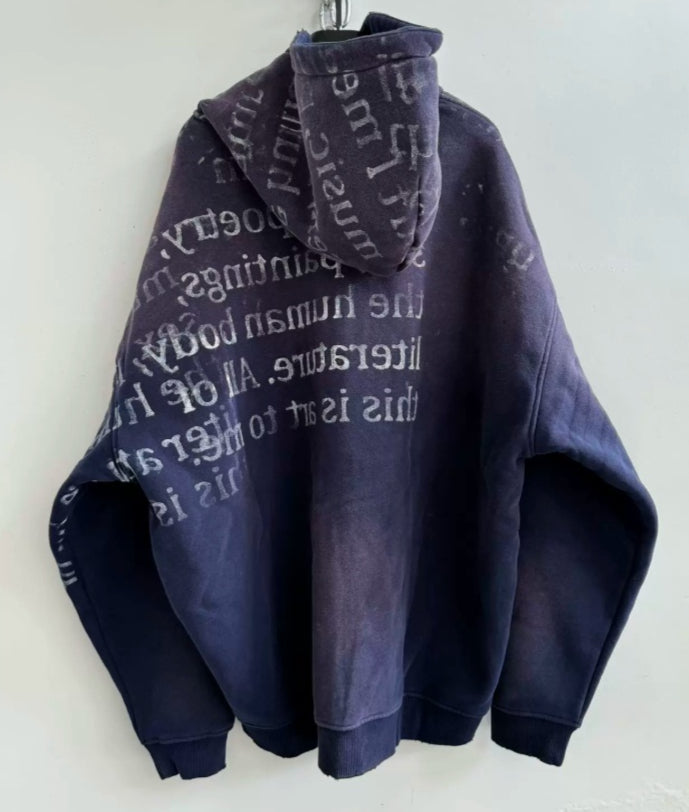 Hoodie Zip-Up style vintage homme - Casual Sweatshirt mode avec fermeture zippée complète pour