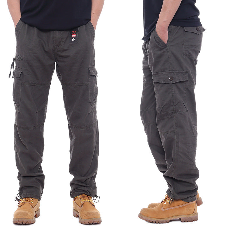 Pantalon de travail casual en coton pour hommes avec taille élastique