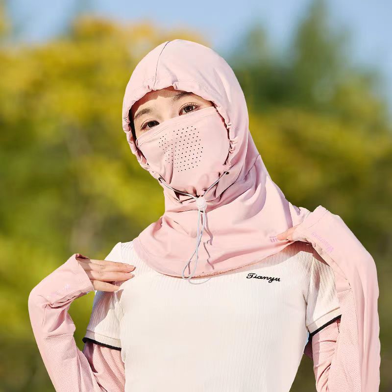 Masque de cou en écharpe de chapeau en soie de protection contre le soleil
