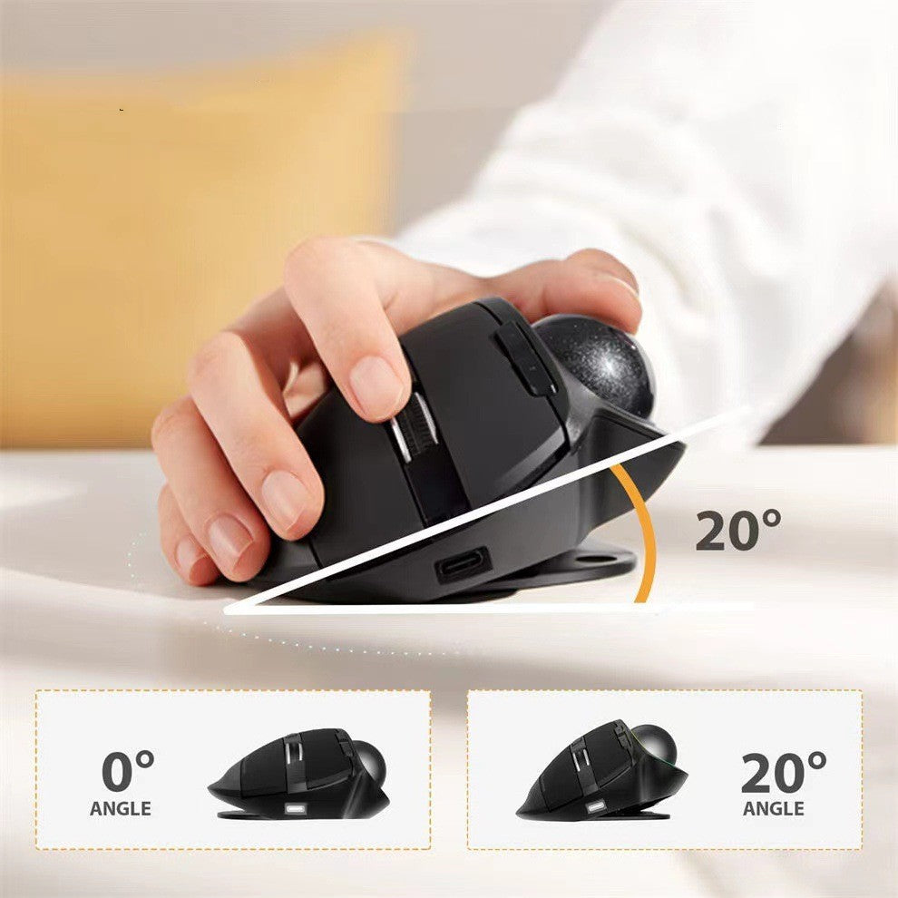 Rechargeable Wireless Trackball Mouse 2.4G Bluetooth Luminous Dual-Mode Mouse