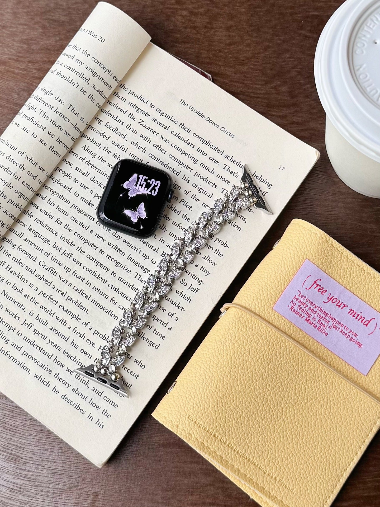 Bracelet de montre élastique en strass pour papillons créatifs et polyvalents