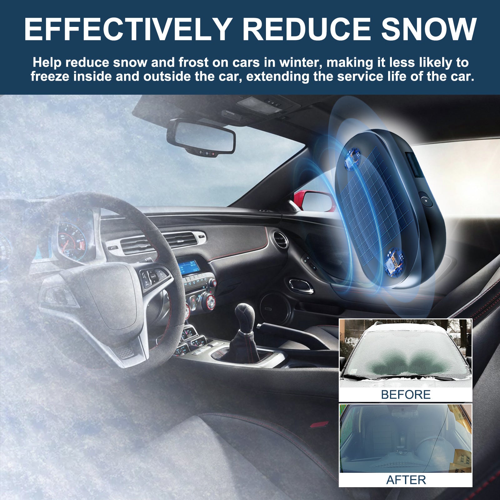 Enlever les neiges Voiture Pare-brise Vue arrière Miroir Dégel Rapide Neige Melting Portable Anti-fr