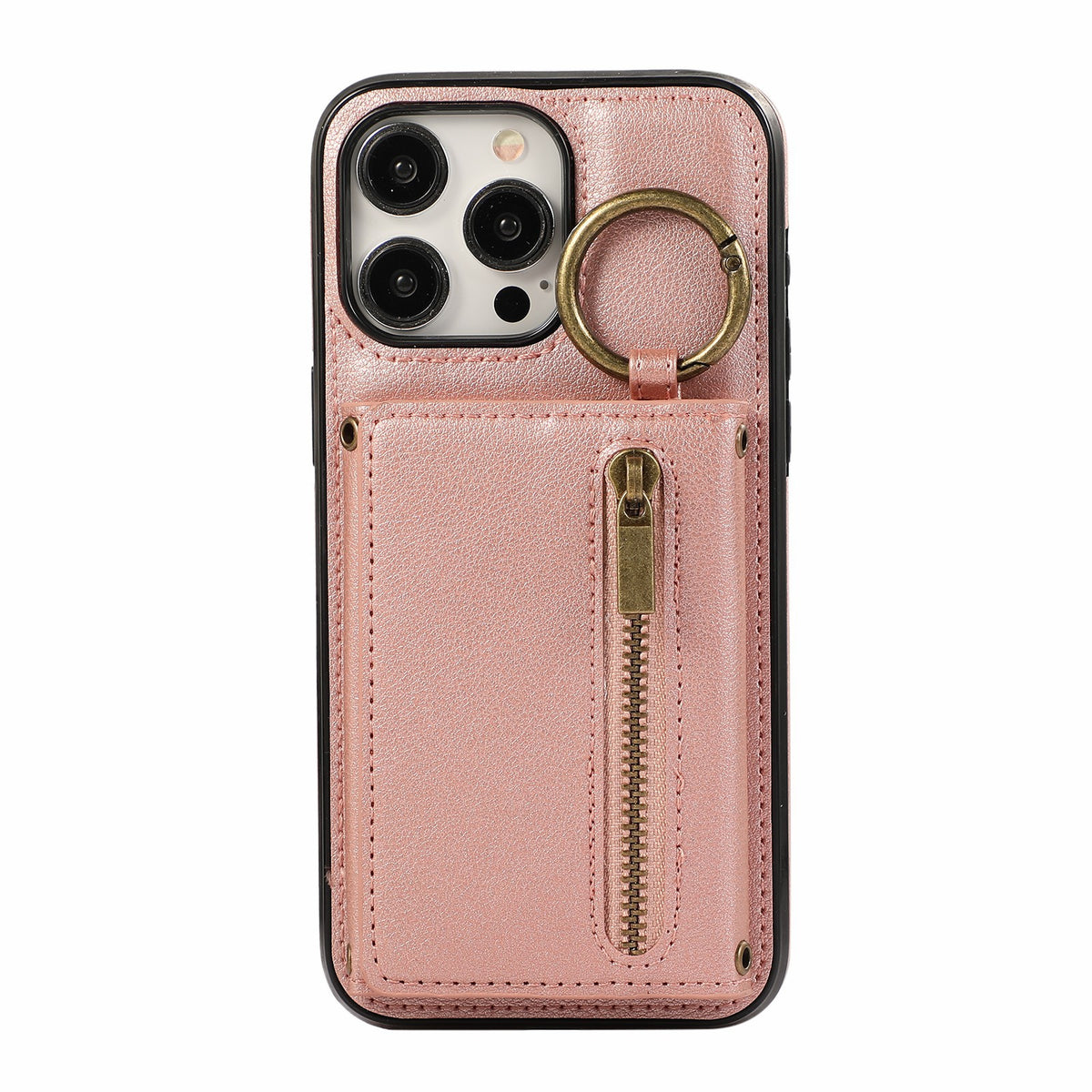 Convient pour IPhone16 Crossbody Mobile Phone Porte-cartes zippées à triple pli