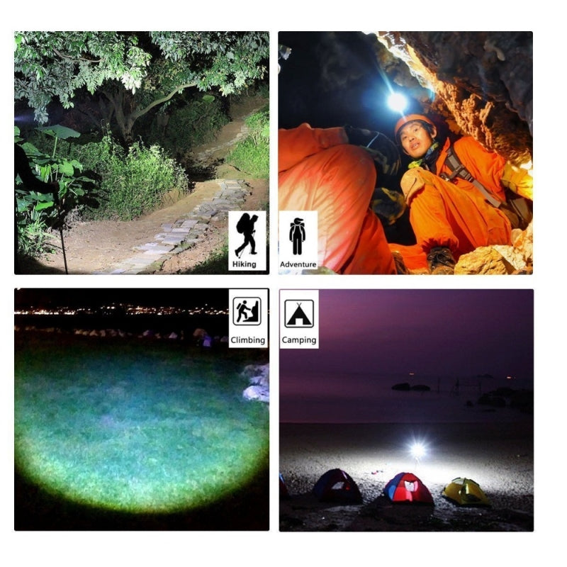 Distance d'éclairage Large Angle COB LED phare utiliser 2x18650 Batterie conduit HeadLamp USB rechar