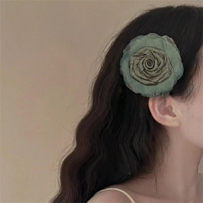 Clip de cheveux rose vert foncé élégant et haut de gamme