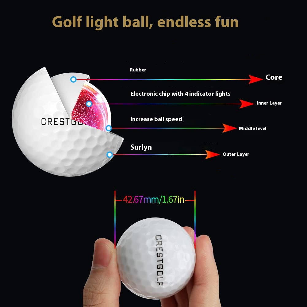 LED Glowing Golf Ball Night Pratique 6 pièces dans une boîte