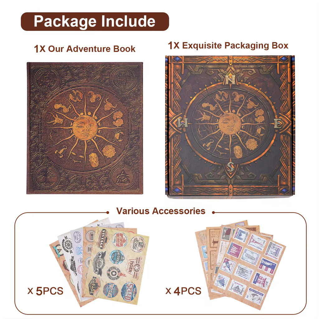132 P Age Photo Album Our Adventure Book DIY Handmade Scrapbook Retro Album Anniversary Co