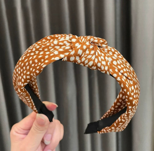 Chanel-style noir et blanc Contraste Leopard-print Tête de bande et tissu cheveux Cli