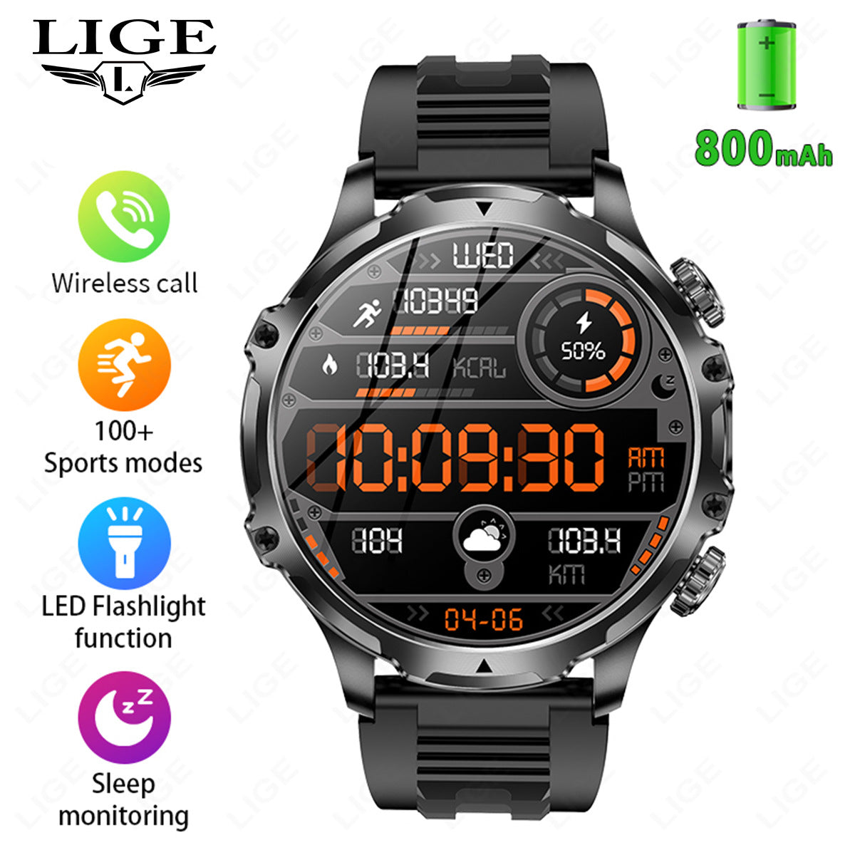 Montre intelligente AK75 avec appel Bluetooth