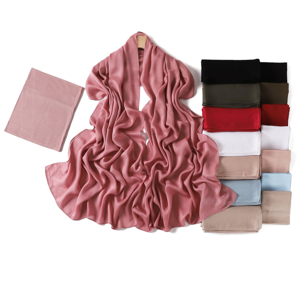 Echarpe de coton modale de couleur unie pour les femmes