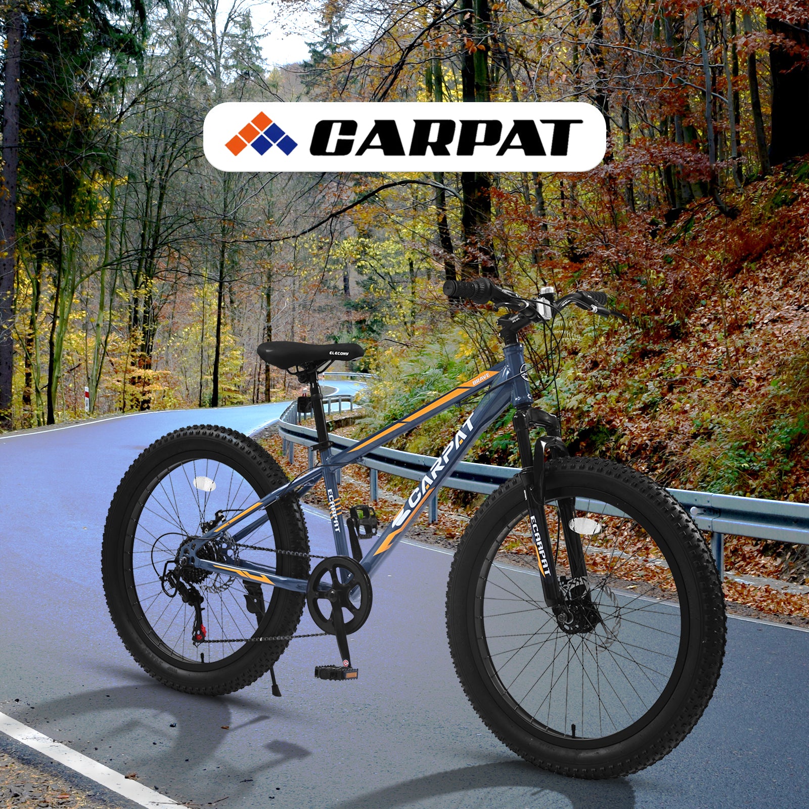 S24109 Élecony 24 pouces Fat Tire Bike Youth Full Shimano 7 vitesses VTT