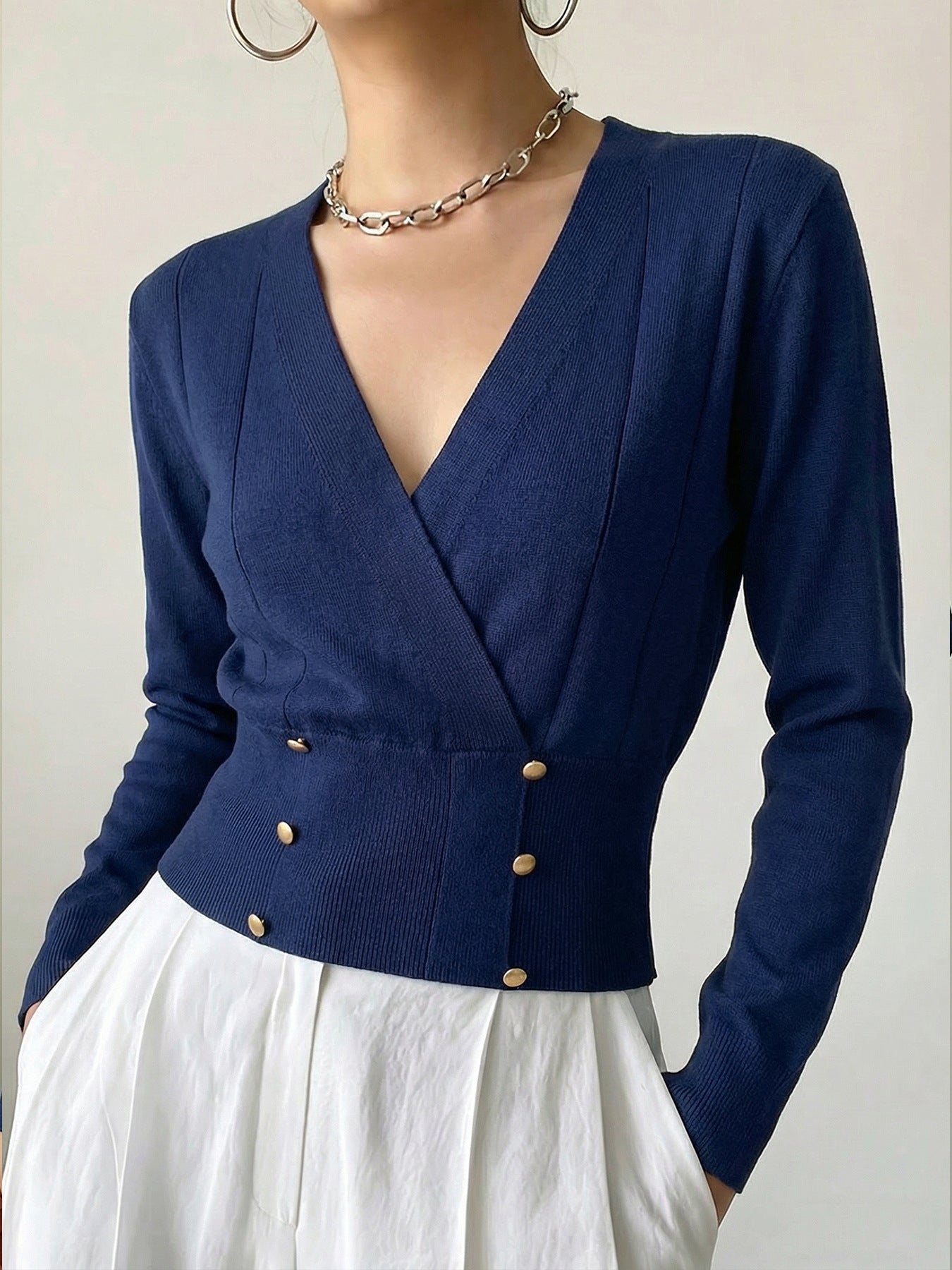 Haut polyvalent tricoté casual pour femmes