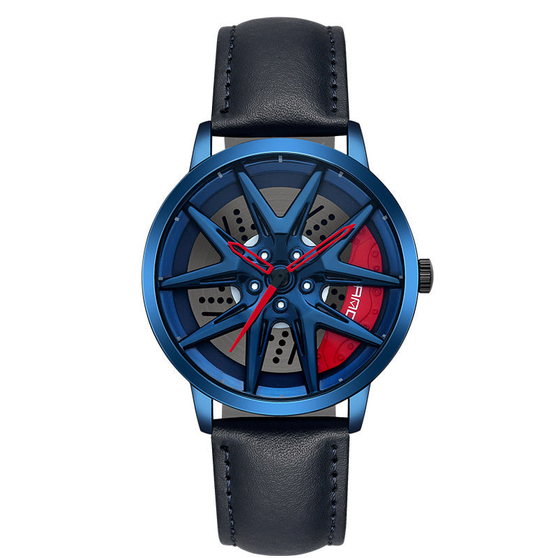 Cool Wheel Personnalité Montre Quartz Hollow Out