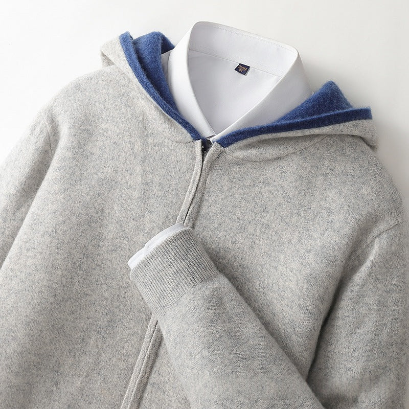 Cashmere Cardigan à capuche casual pour hommes