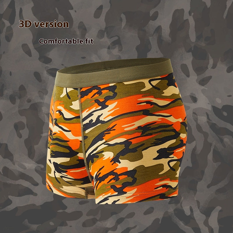 Sous-vêtements pour hommes Camouflage Boxers respirants modaux Boxers imprimés de taille moyenne