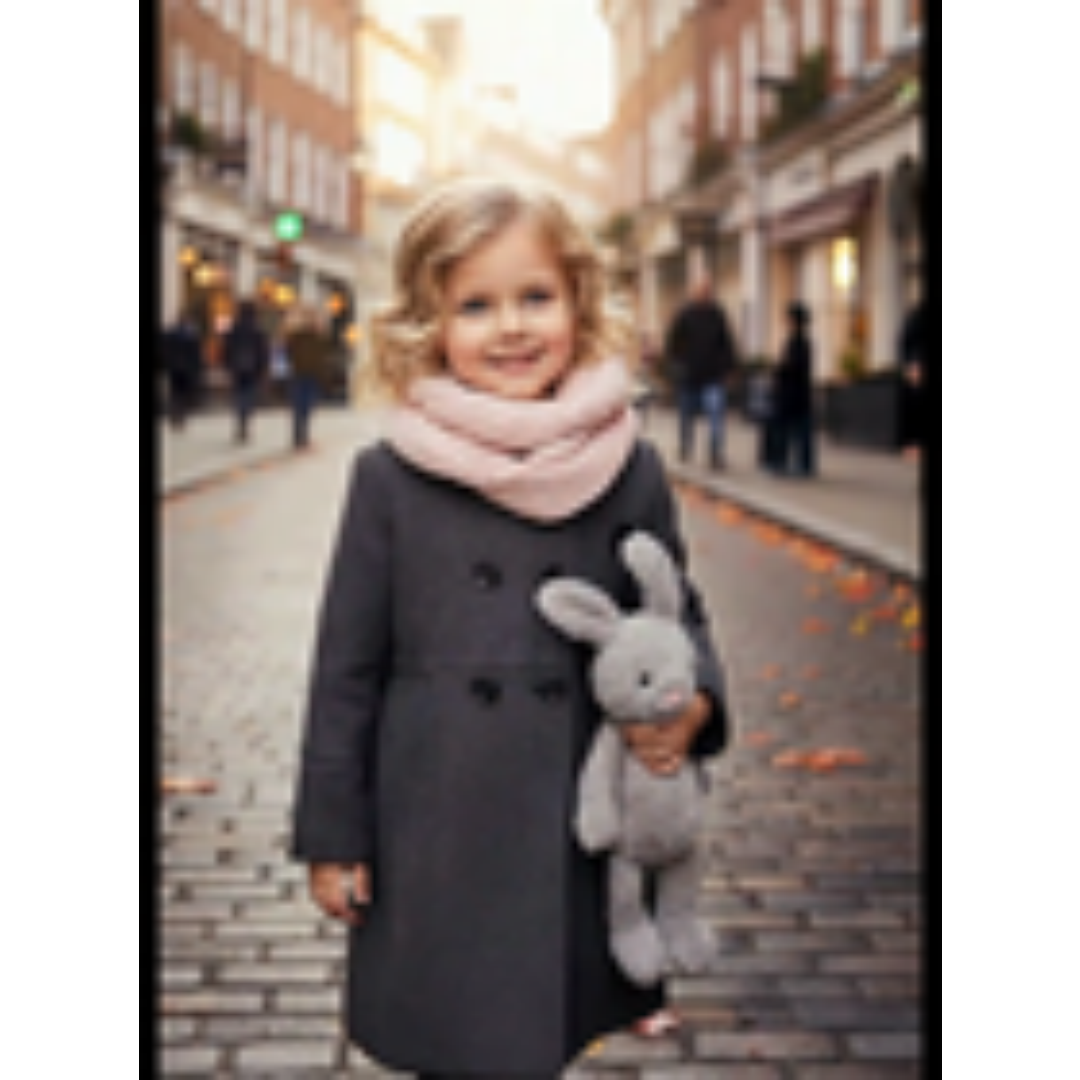 Filles épais chaud long manteau de laine Vintage Hiver manteau Automne 3-9Y