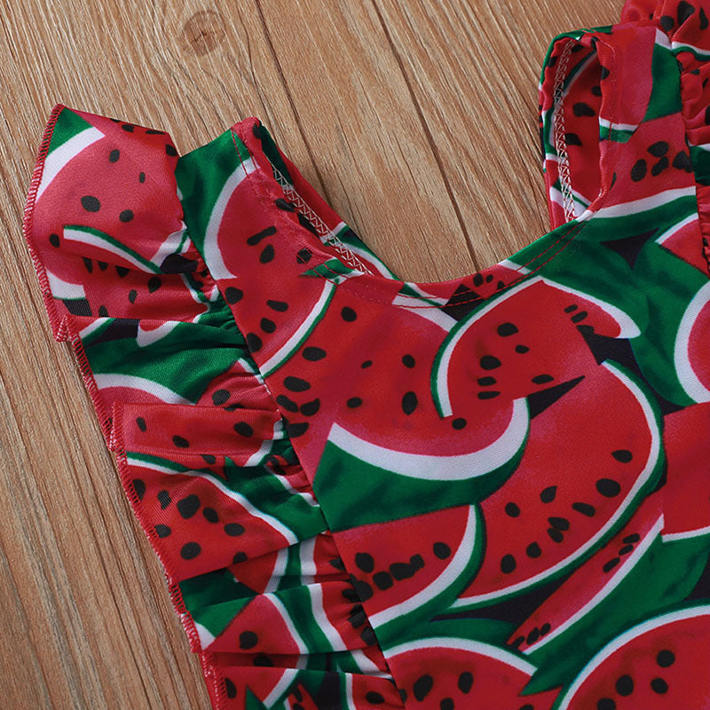 Maillot de bain à manches simples imprimé