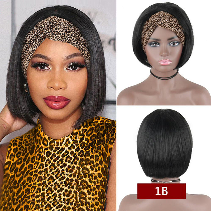 Perruque de bande tête cheveux humains droit Bob Perruques