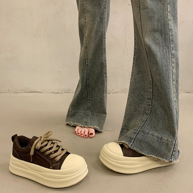 Chaussures de la plate-forme supérieure noire pour femmes