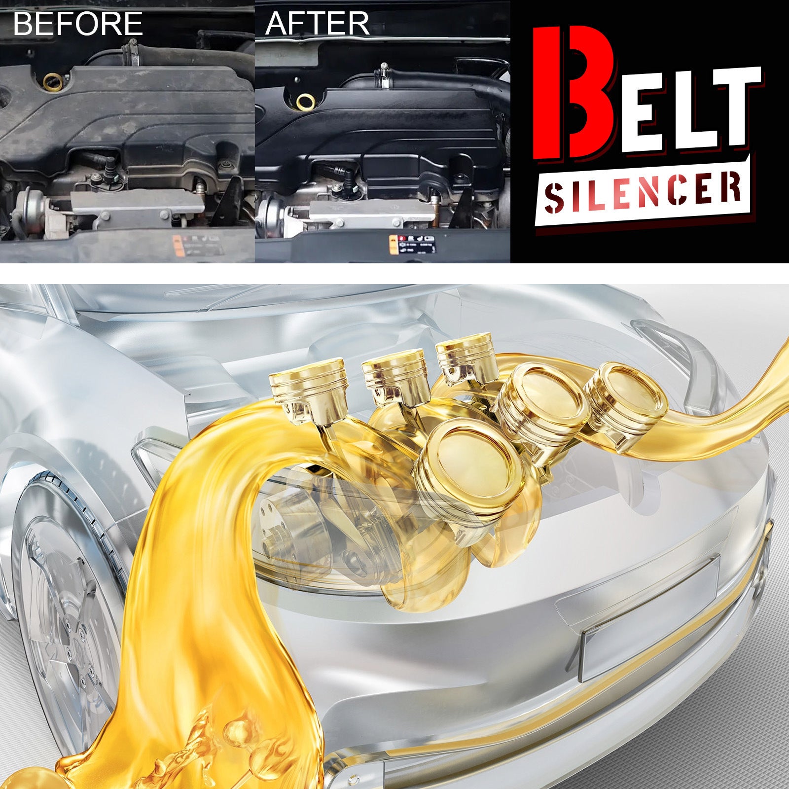 Réducteur de bruit de ceinture de moteur de voiture Homois