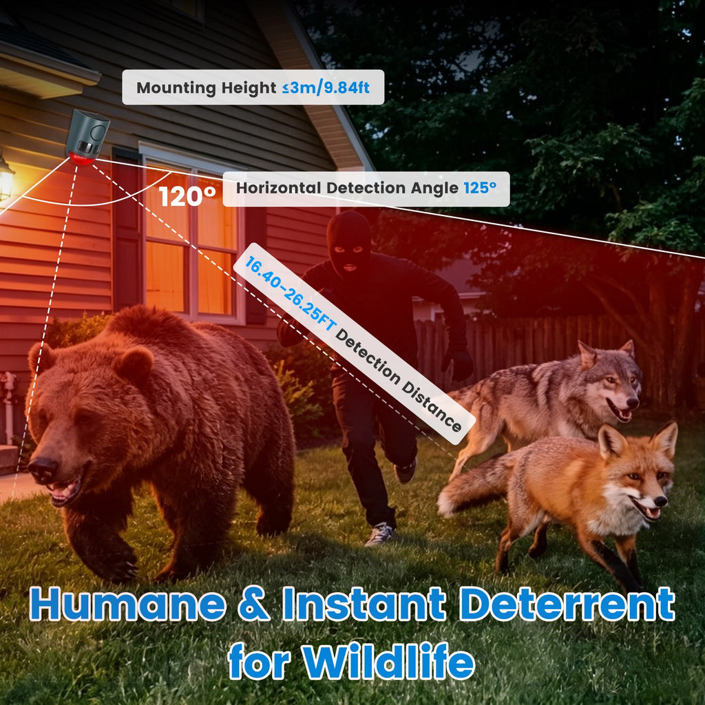 2Pack OU 1Pack Option 3-En-1 Ultrasonic Solar Animal Repeller Motion Actived Animal Repe