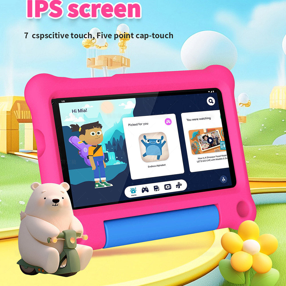 Tablette enfant G-tab T7Pro 7 pouces 1024&600 IPS Écran Android 14 1,5 GHz CPU 4 Go