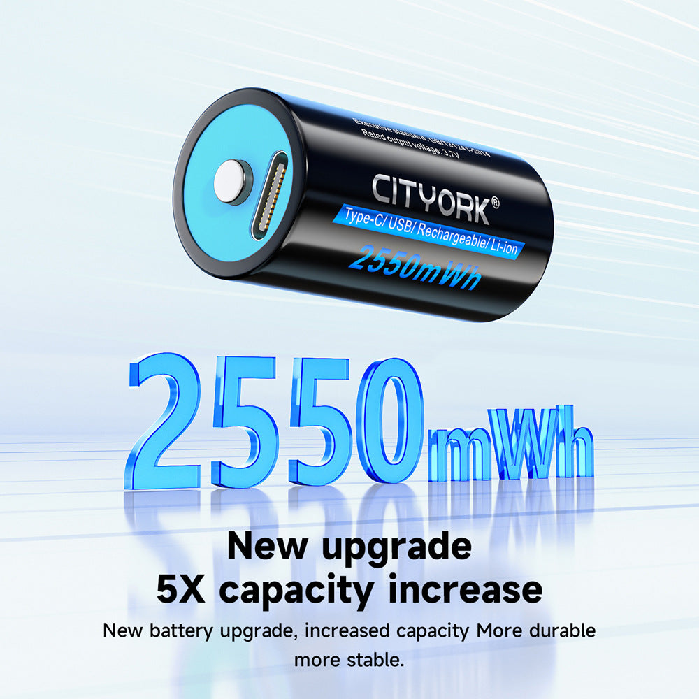 CR123AUSB Grande capacité Type-C 37V Batterie au lithium