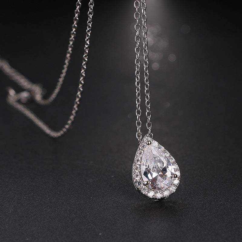 Boucles d'oreilles de collier en pierre gemme de goutte d'eau