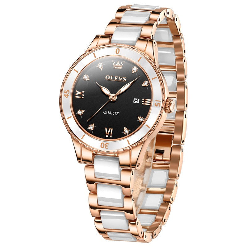 Montre Quartz Montre électronique en céramique pour femmes