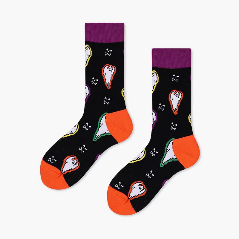 Chaussettes mi-calf citrouille d'Halloween