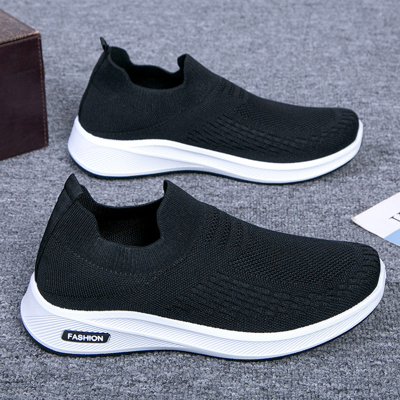 Ressort respirant Flyknit Slip-on hommes Running Sneakers
