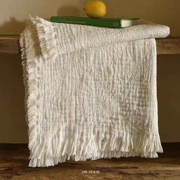 Four-Layer Four-Layer Fil Jacquard Fringed Petite couverture