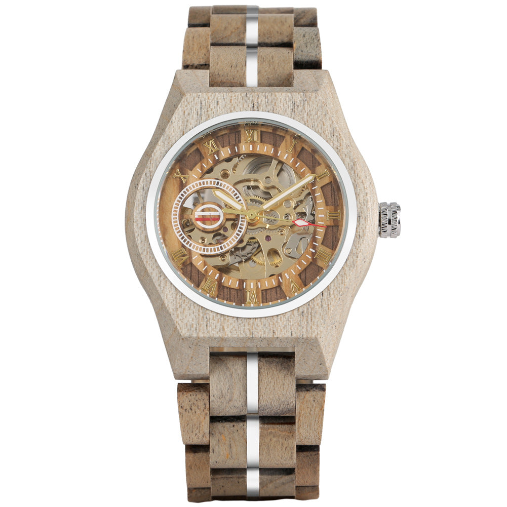 Montre mécanique pour hommes à cadran romain ouvert