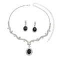 Femmes Simulated Emerald Oval Halo CZ 2Pcs Ensemble de bijoux